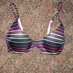 Victoria's Secret Pink Striped Scoopneck Bra - 34C